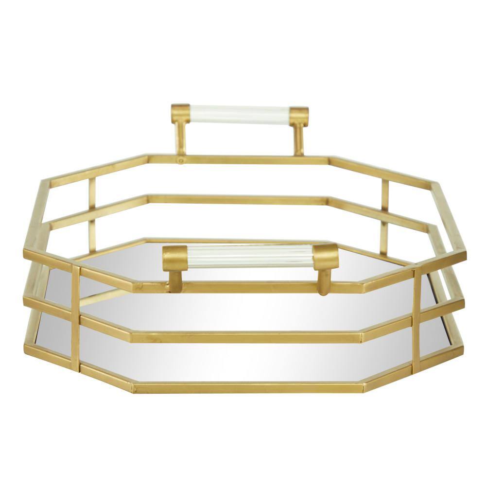 CosmoLiving by Cosmopolitan Gold Metal Mirrored Decorative Tray