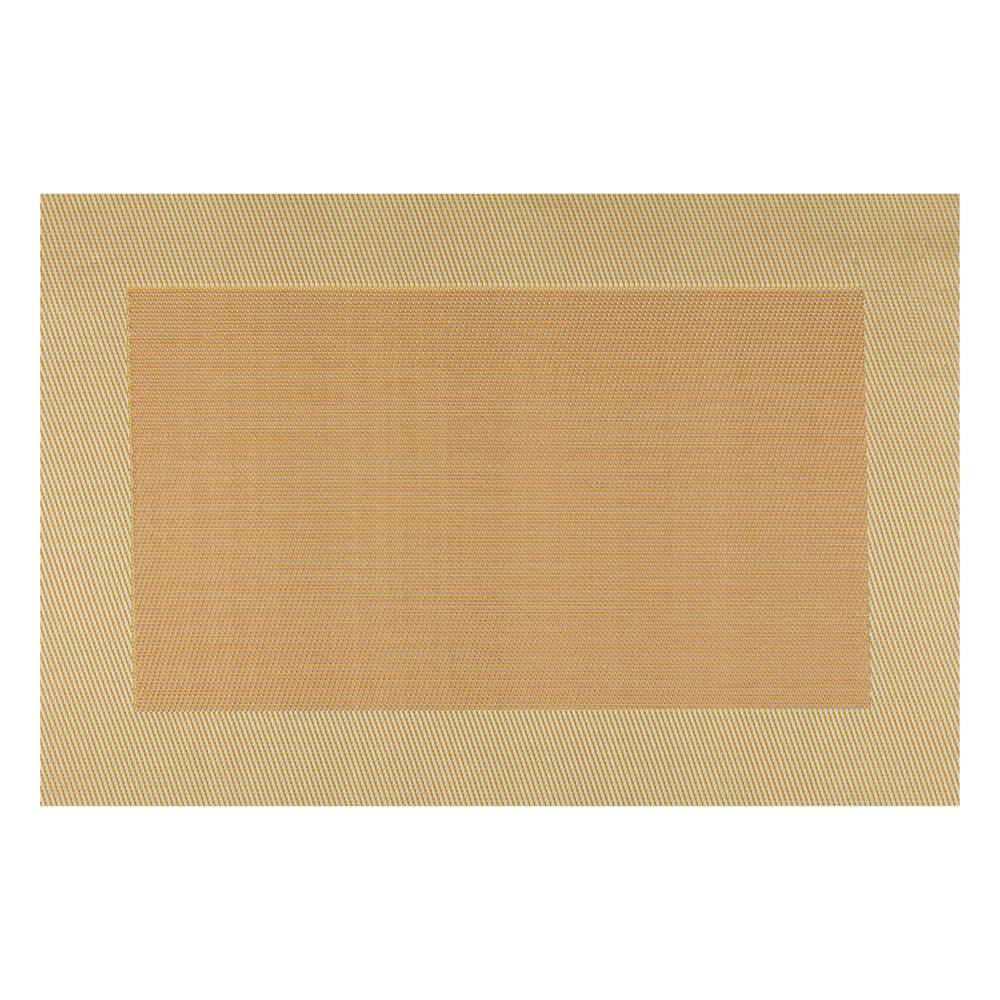 Kraftware EveryTable 18 in. x 12 in. Two-Tone Gold PVC Placemat (Set of 6)