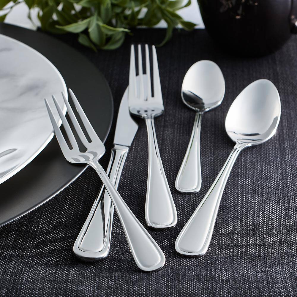 RiverRidge Home Marina 46-Piece Silver Stainless Steel Flatware Set (Service for 8)