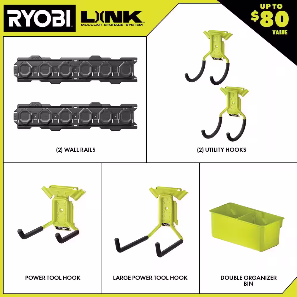 RYOBI LINK 7-Piece Wall Storage Kit