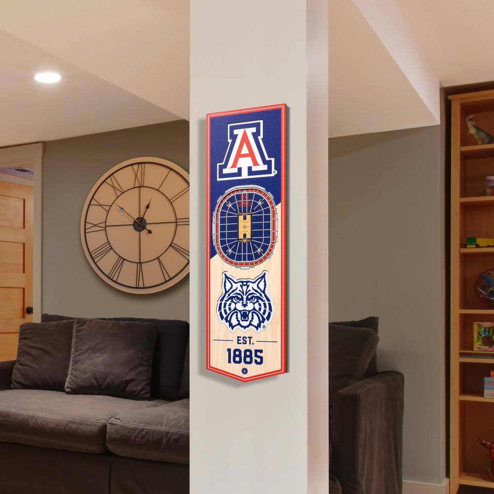 YouTheFan NCAA Arizona Wildcats 6 in. x 19 in. 3D Stadium Banner-Arizona Stadium