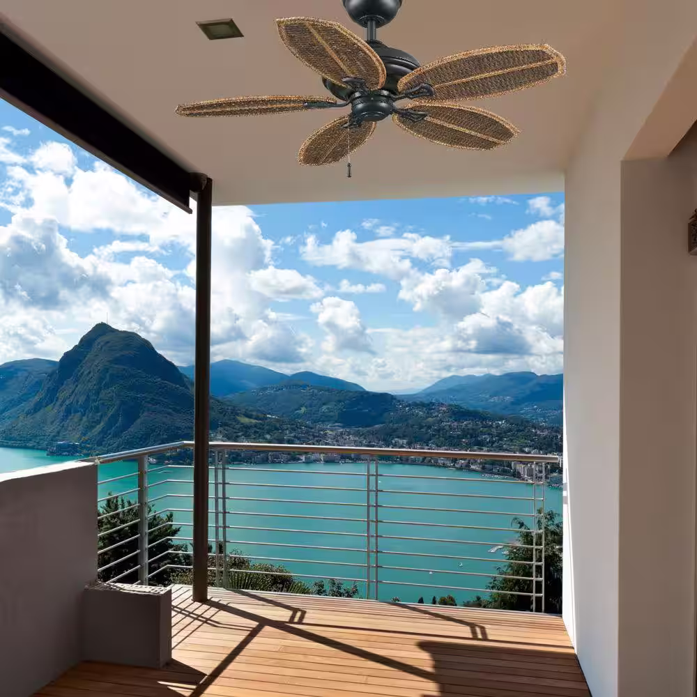 Hampton Bay Palm Beach II 48 in. Indoor/Outdoor Natural Iron Ceiling Fan