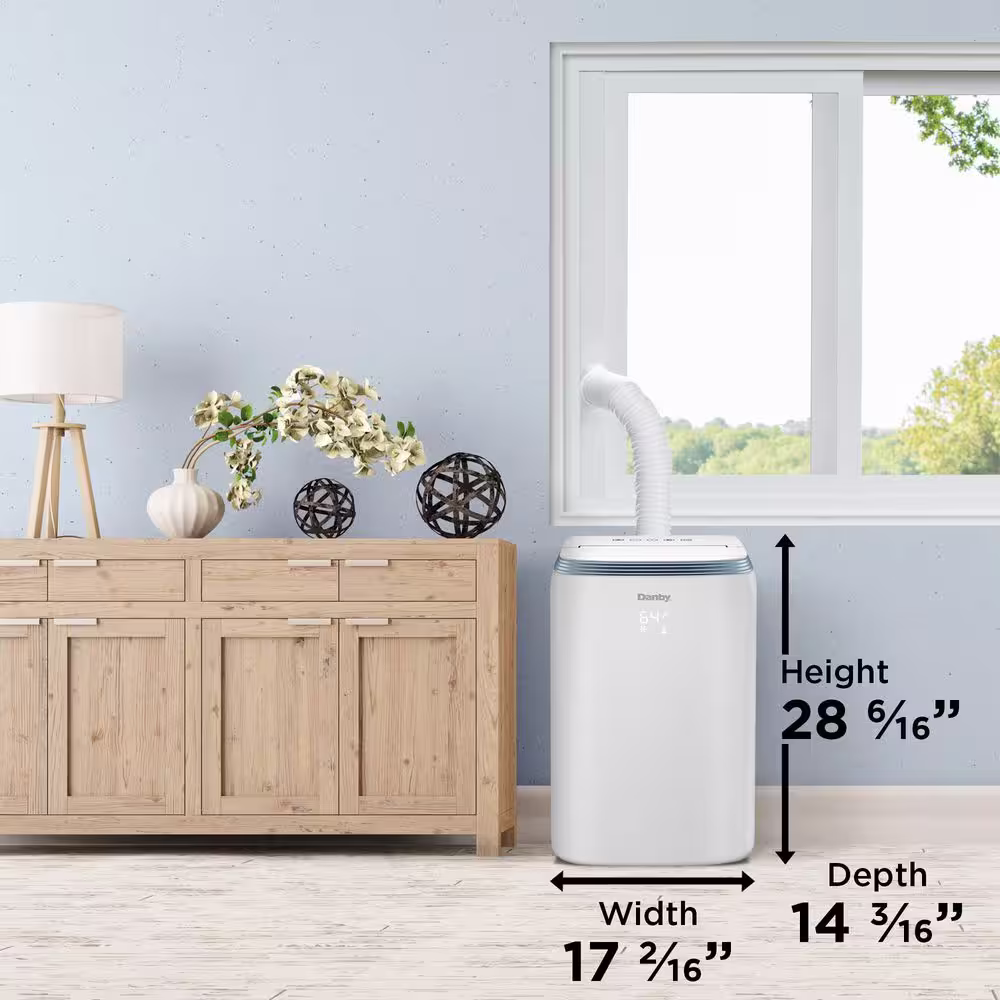 Danby 12500 BTU (8000 SACC) 4-in-1 Portable Air Conditioner in White with Fan, Dehumidifier and Heater