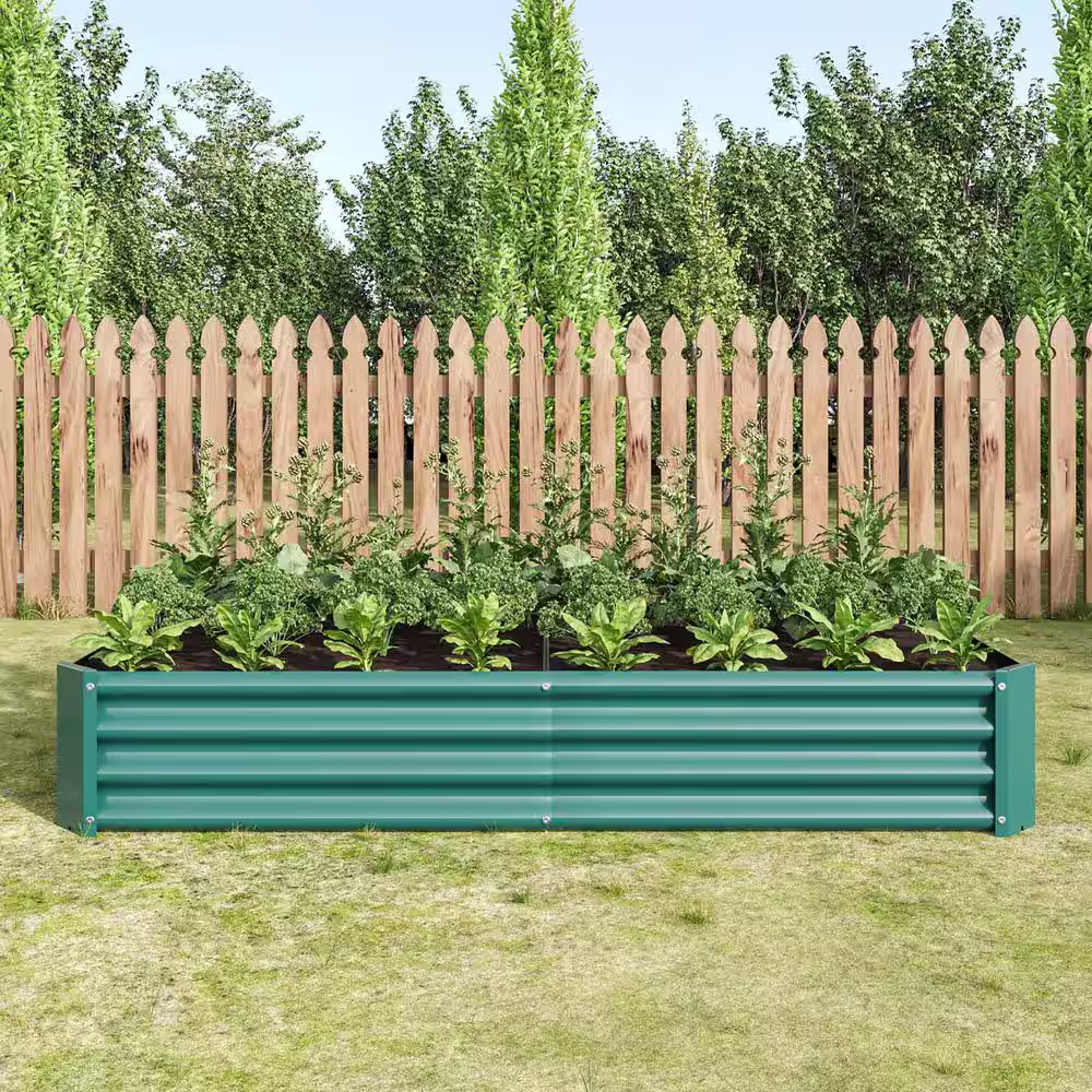 Tunearary 6 ft. x 3 ft. Rectangle Metal Raised Garden Bed in Green for Planter Flowers Vegetables Herb Plants