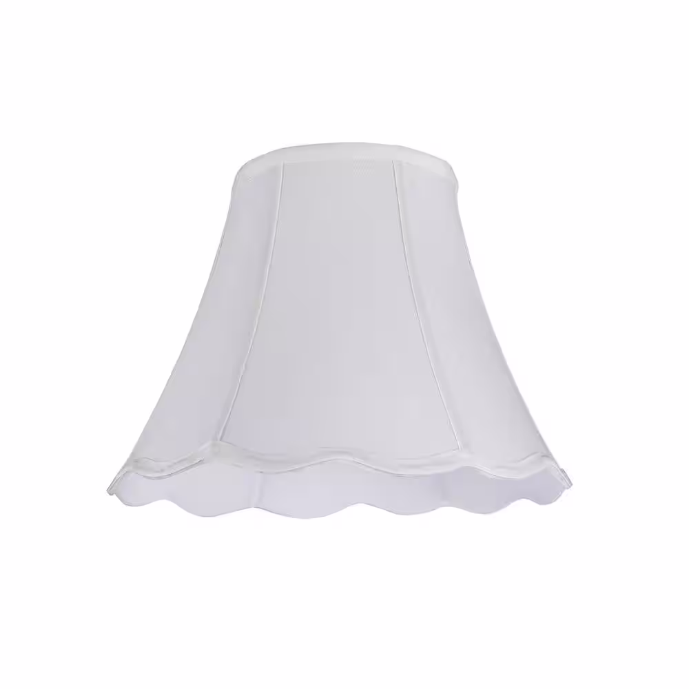 Aspen Creative Corporation 12 in. x 9.5 in. White Hexagon Scallop Bell Lamp Shade