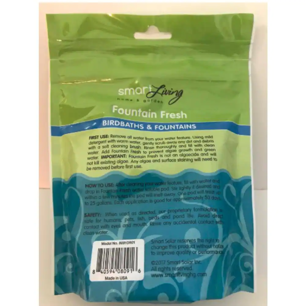 Smart Design Fountain Fresh Water Clarifier Soluable Pods (25-Count)
