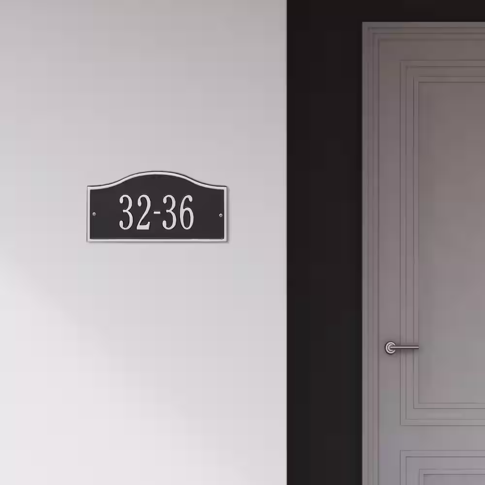 Whitehall Products Rolling Hills Rectangular Black/Silver Mini Wall 1-Line Address Plaque