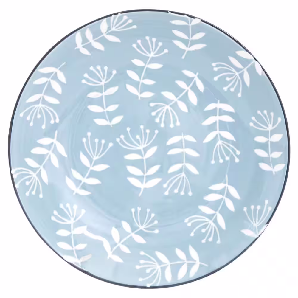BAUM Vaughn Blue 16-Piece Stoneware Dinnerware Set Service for 4-People