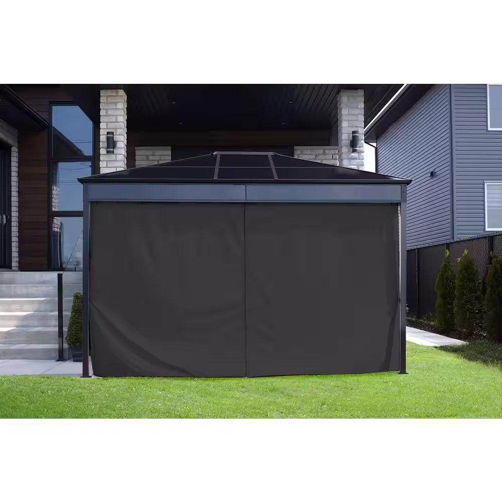 Sojag Diani 10 ft. x 12 ft. Black Polyester Curtains For Gazebo