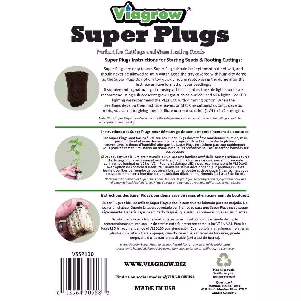 Viagrow Super Plugs 200 Seed Starter Plugs (2-Packs of 100)