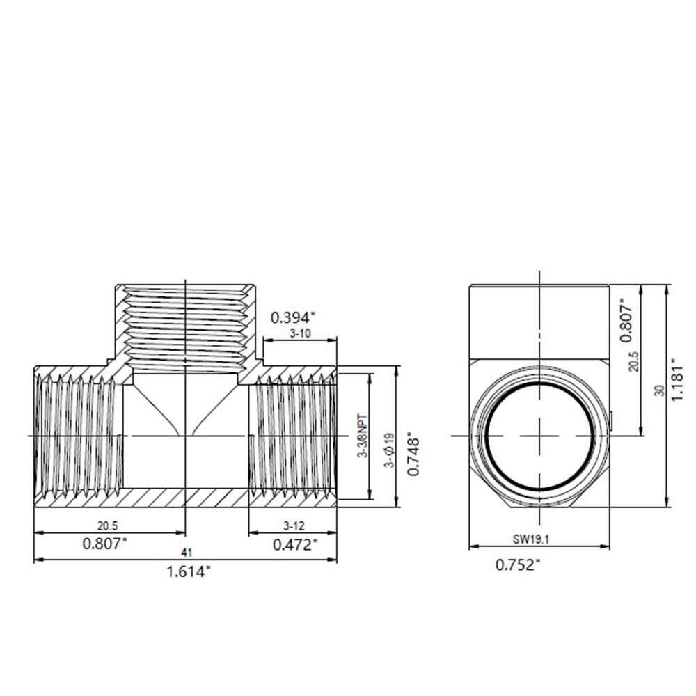 Everbilt 3/8 in. FIP Brass Tee Fitting