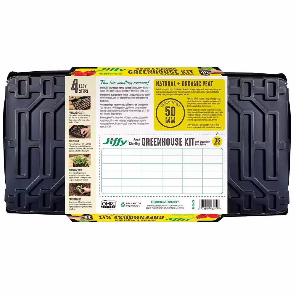 Jiffy 36 Large Peat Pellets Seed Starter Kit with SUPERthrive