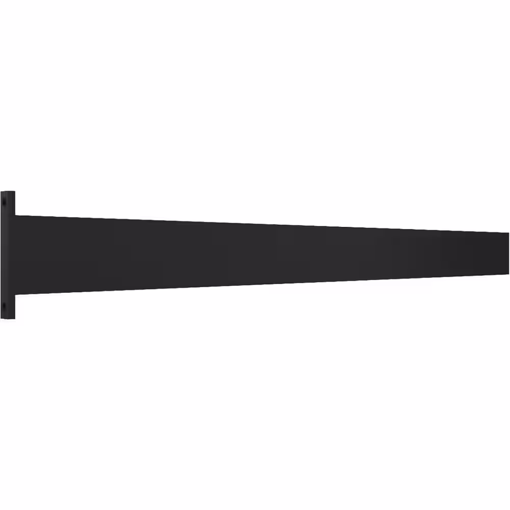 Ekena Millwork 2-1/2 in. x 32 in. Countertop Island Steel Powder Coated Black Heavy-Duty Bracket with Flange