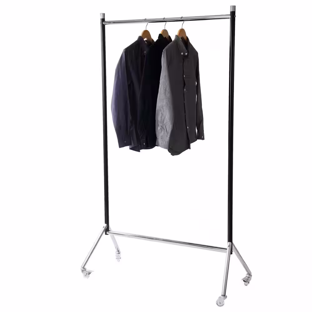 happimess Black Metal Clothes Rack 37.8 in. W x 70.87 in. H