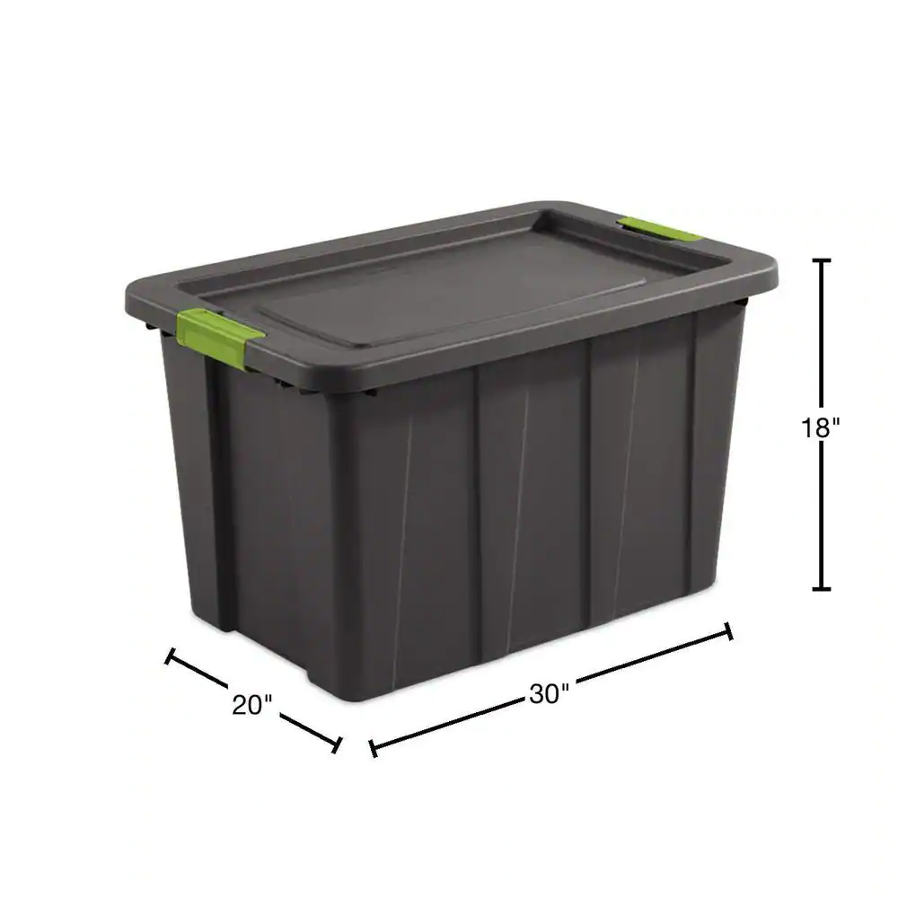 Sterilite Latching 30 Gal. Plastic Storage Bin Container and Lid (4-Pack)