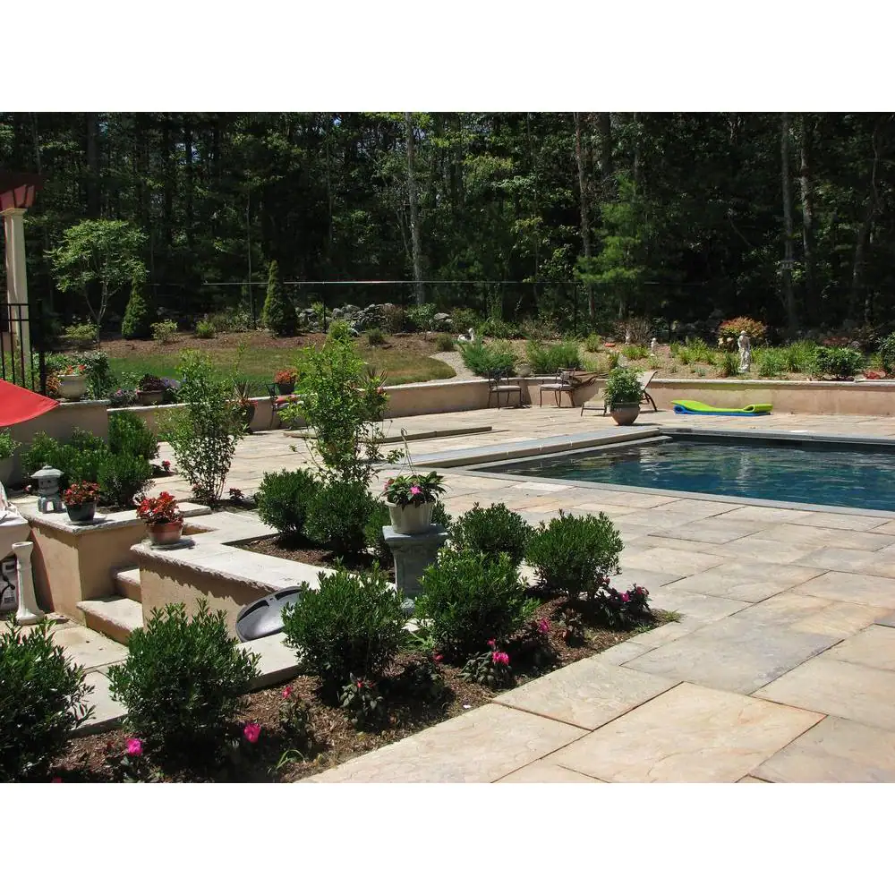 Nantucket Pavers Patio-on-a-Pallet 12in. x 24in. and 24in. x 24in. Concrete Tan Variegated Basketweave Yorkstone Paver(18 Pcs/48 Sq Ft)