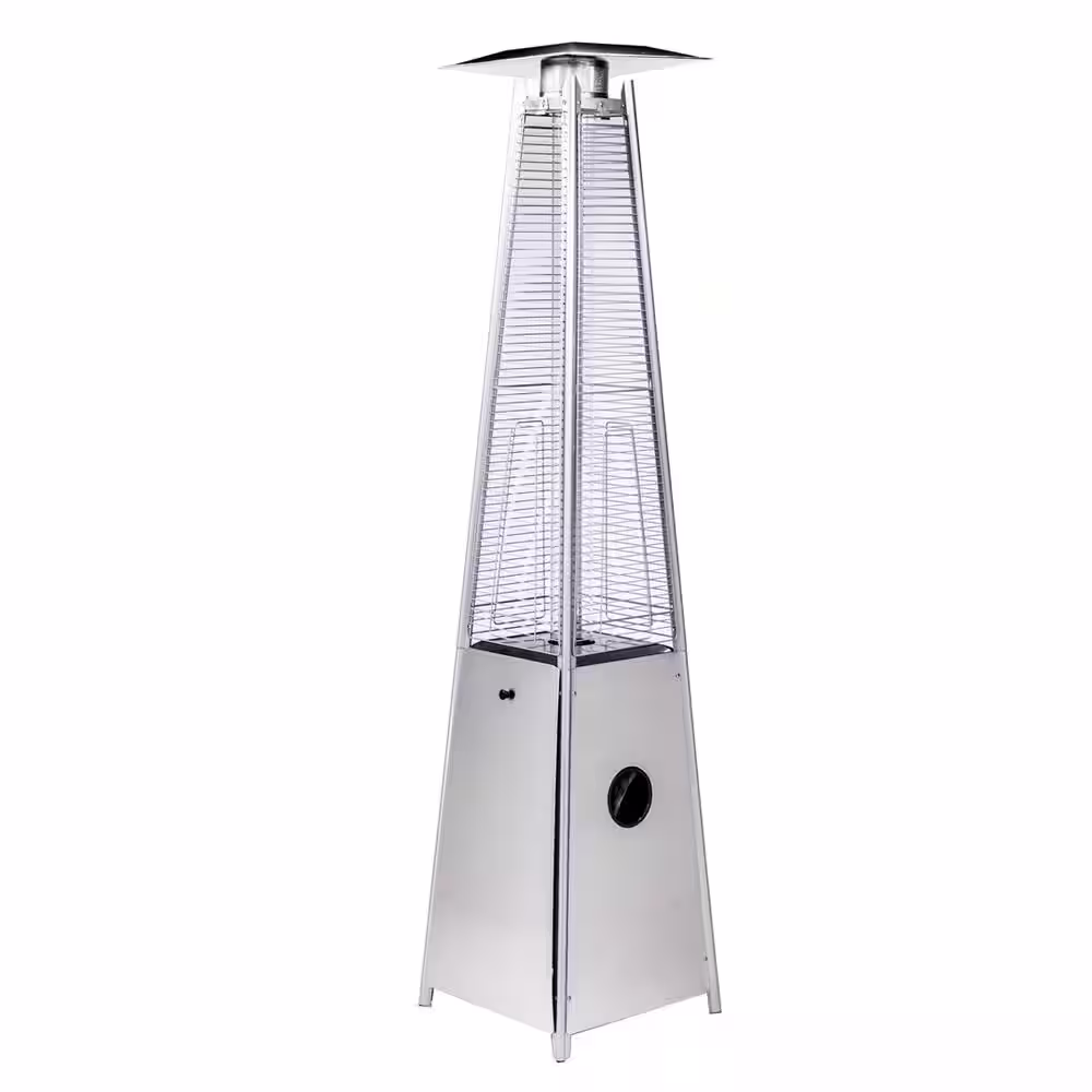 Wildaven 40,000 BTU Stainless Steel Quartz Glass Tube Propane Patio Heater with Portable Wheels