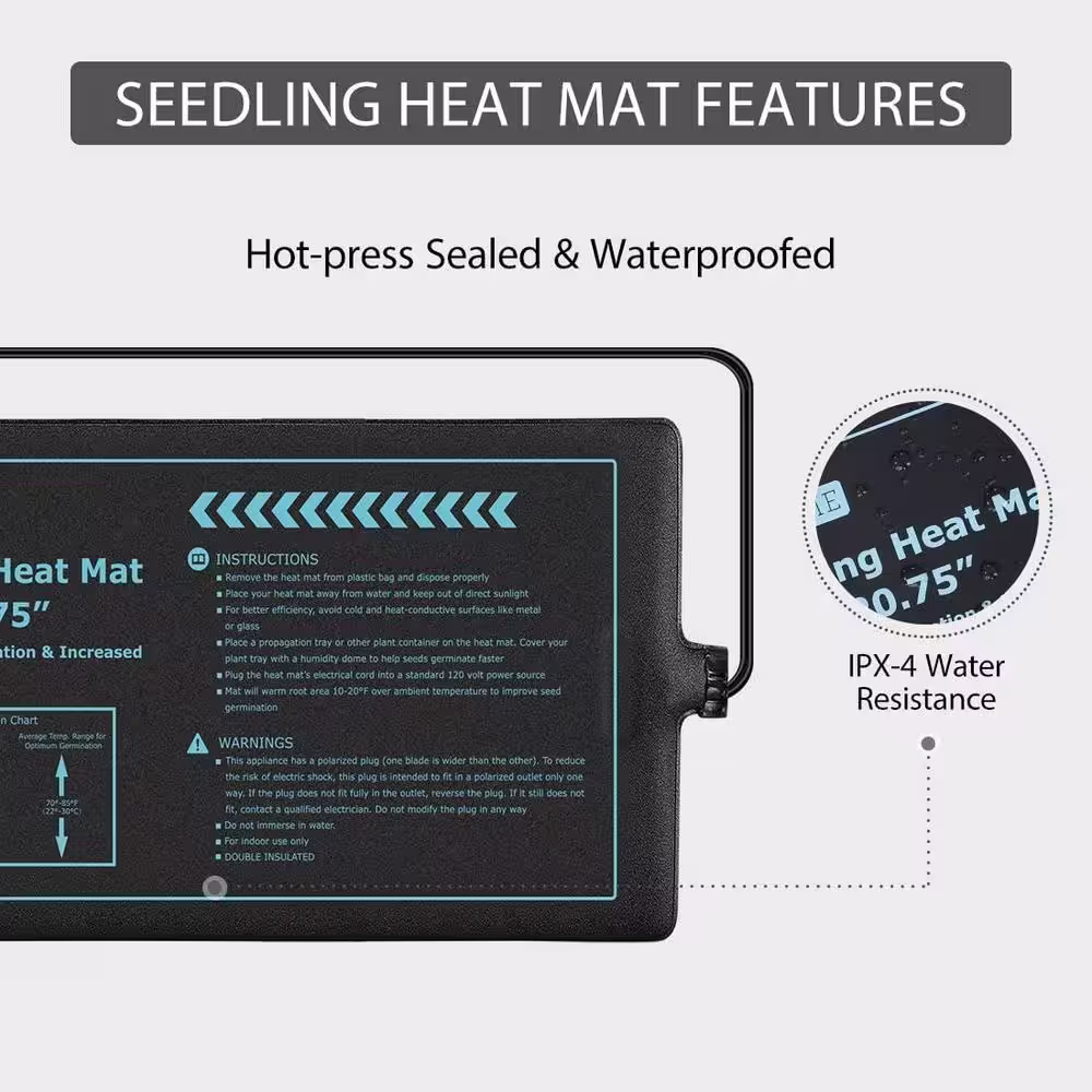 VIVOHOME 10 in. x 20.75 in. Waterproof Seedling Heat Mats (2-Pack)