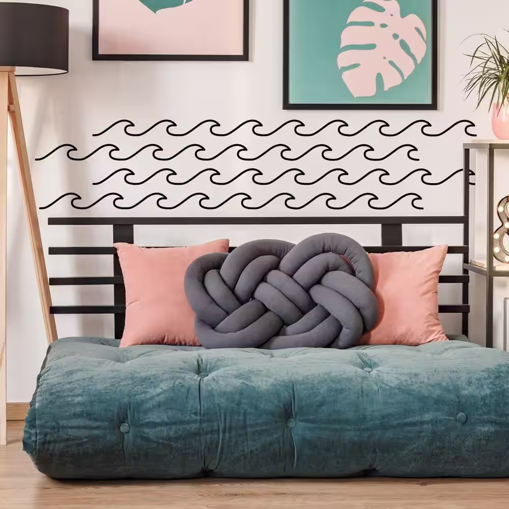 RoomMates Black Simplistic Waves Wall Decals