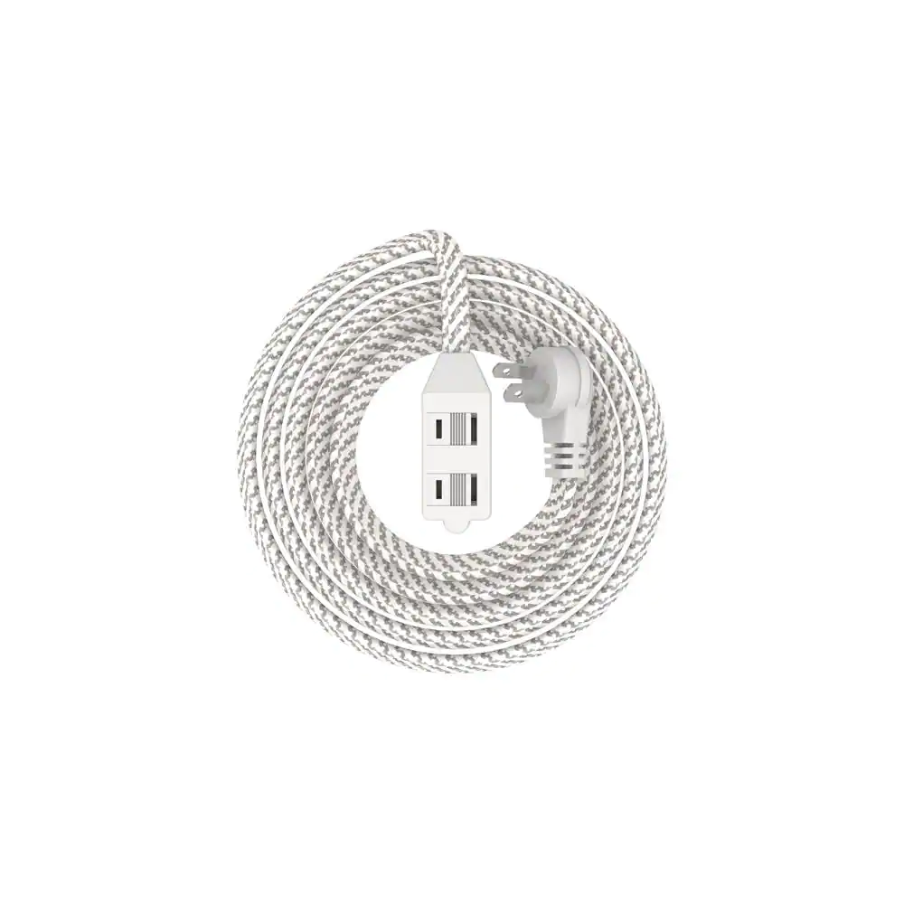 HDX 10 ft. 16-Gauge/2 White Braided Extension Cord