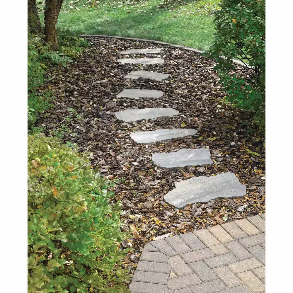 Natural Impressions 18 in. x 18 in. x 1.75 in. Foot Notes Charcoal/Tan Patio Step Stone (75-Piece Pallet)