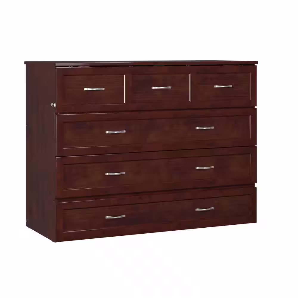 AFI Deerfield Murphy Bed Chest Full Walnut with Charger