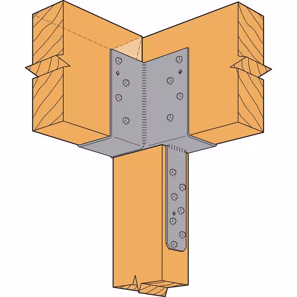 Simpson Strong-Tie ECCLLQ L-Shape End Column Cap for 4x Post, 6x Beams w/ SDS Screws, Skewed Left