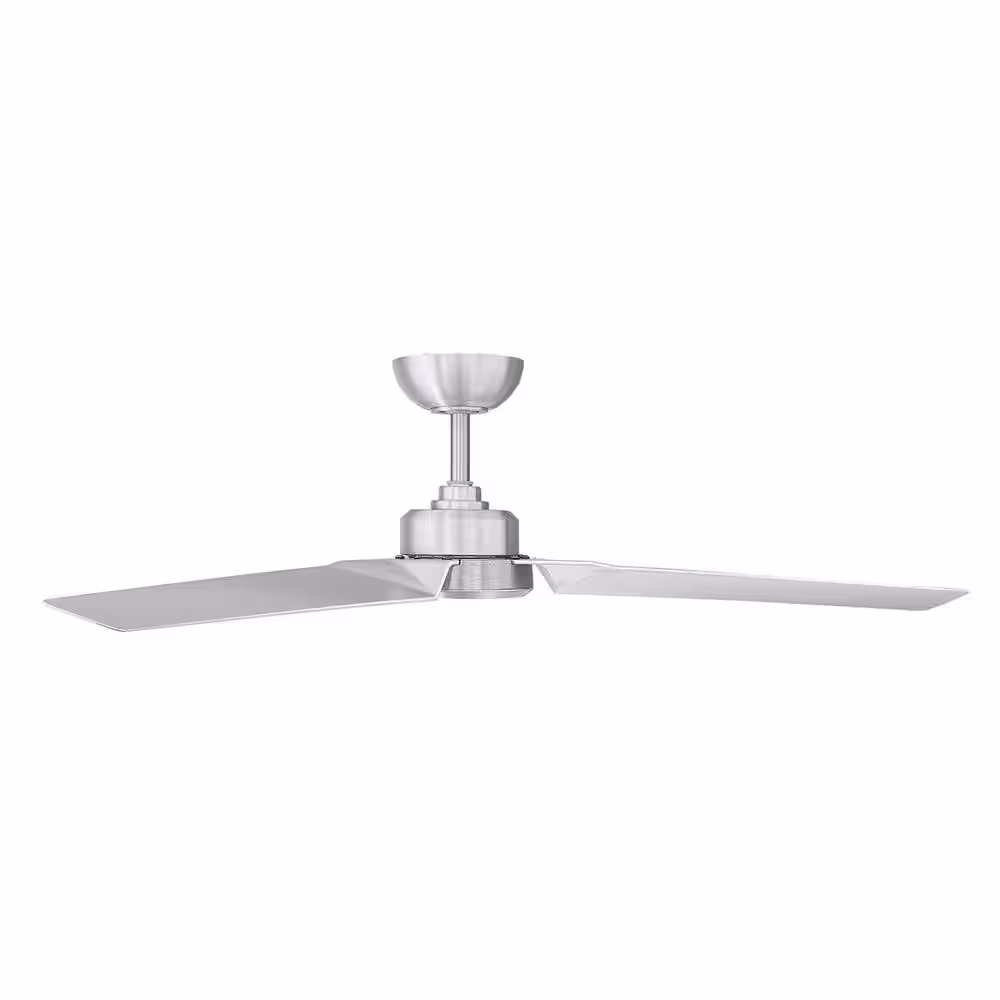 Modern Forms Roboto 52 in. Indoor/Outdoor Brushed Aluminum 3-Blade Smart Ceiling Fan with Remote Control