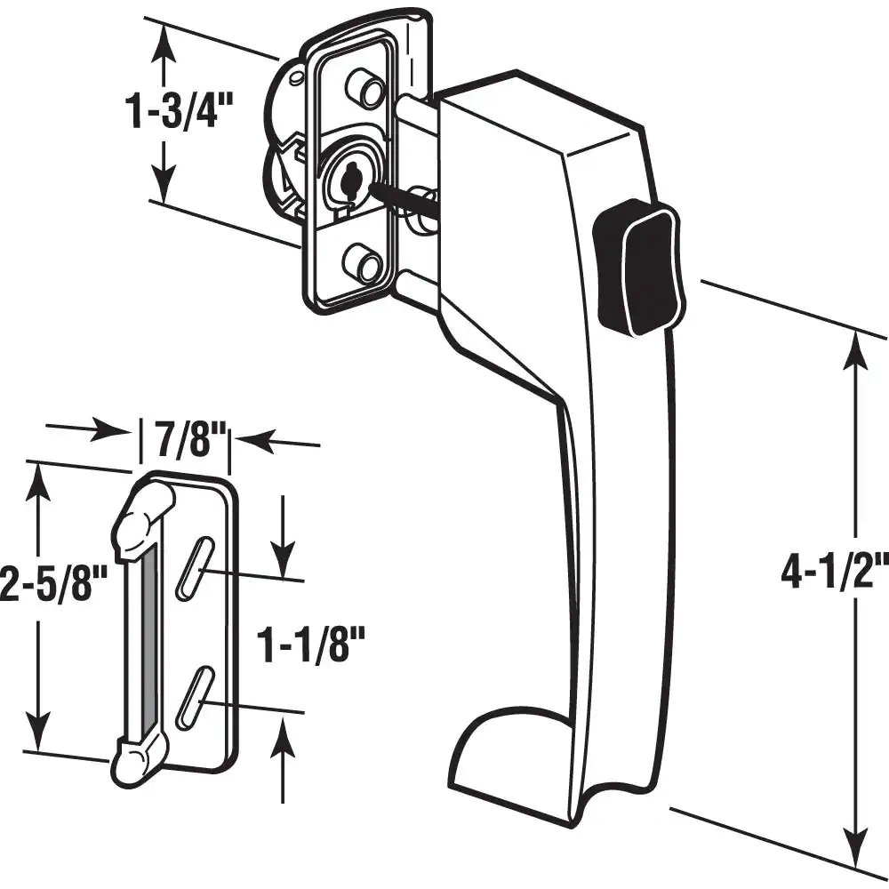 Prime-Line Black Push Button Latch with Tie Down
