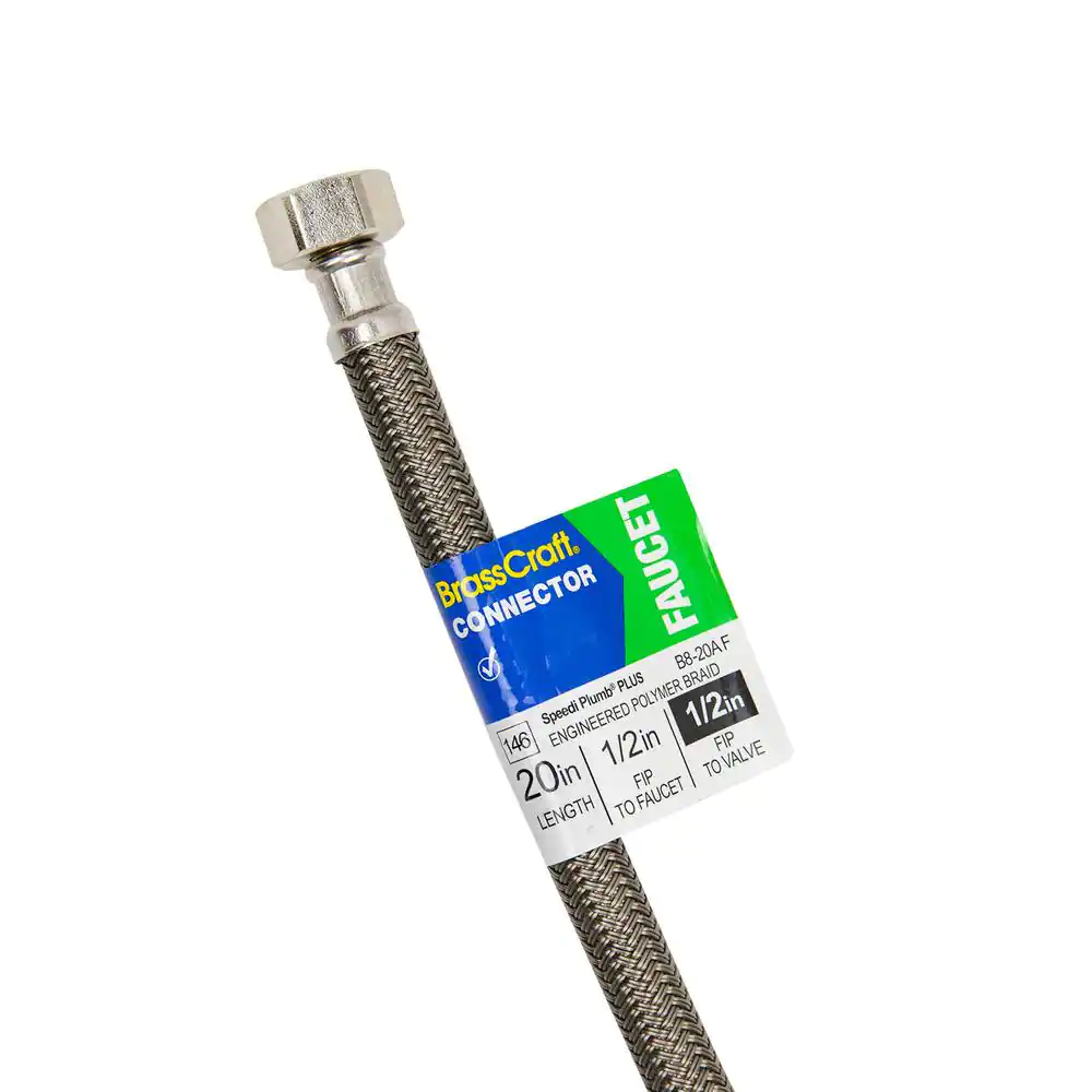 BrassCraft 1/2 in. FIP x 1/2 in. FIP x 20 in. Braided Polymer Faucet Supply Line