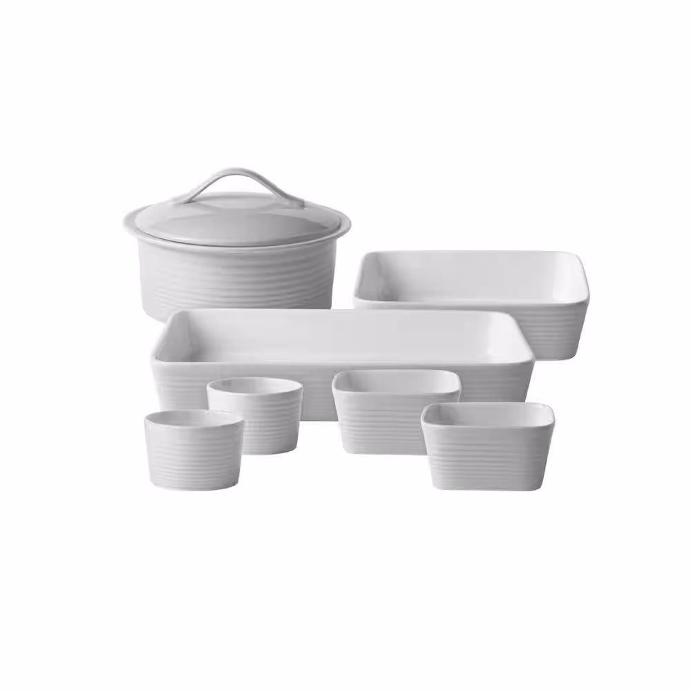 Royal Doulton Gordon Ramsay Maze 7-Piece White Stoneware Bakeware Set