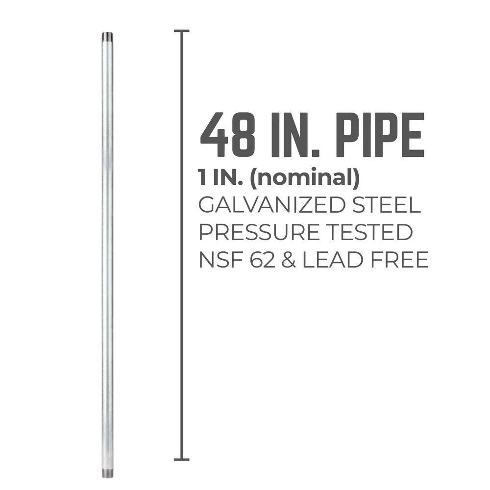 PIPE DECOR 1 in. x 4 ft. Galvanized Steel Pipe (4-Pack)