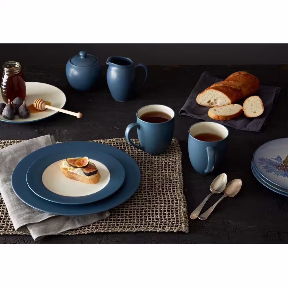 Noritake Colorwave Blue Stoneware Coupe Dinner Plate 10-1/2 in. (Set of 4)