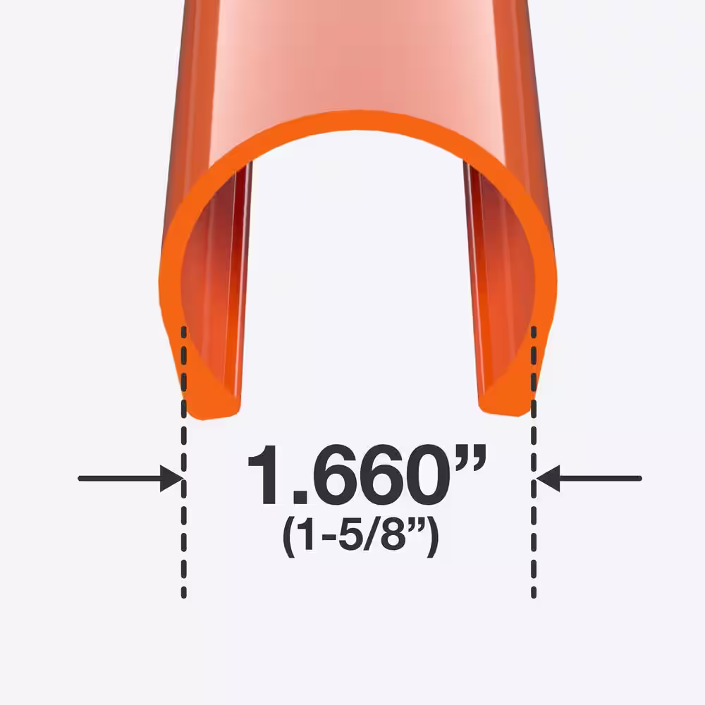 Formufit 1-1/4 in. x 4 in. Orange Pipe Clamp Schedule 40 Rigid PVC Material Clip (2-Pack)