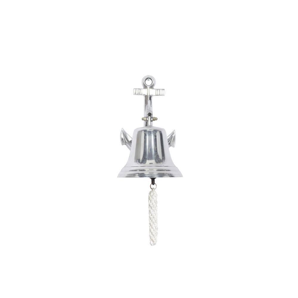 Litton Lane Aluminum Silver Bell Wall Decor with Anchor Backing