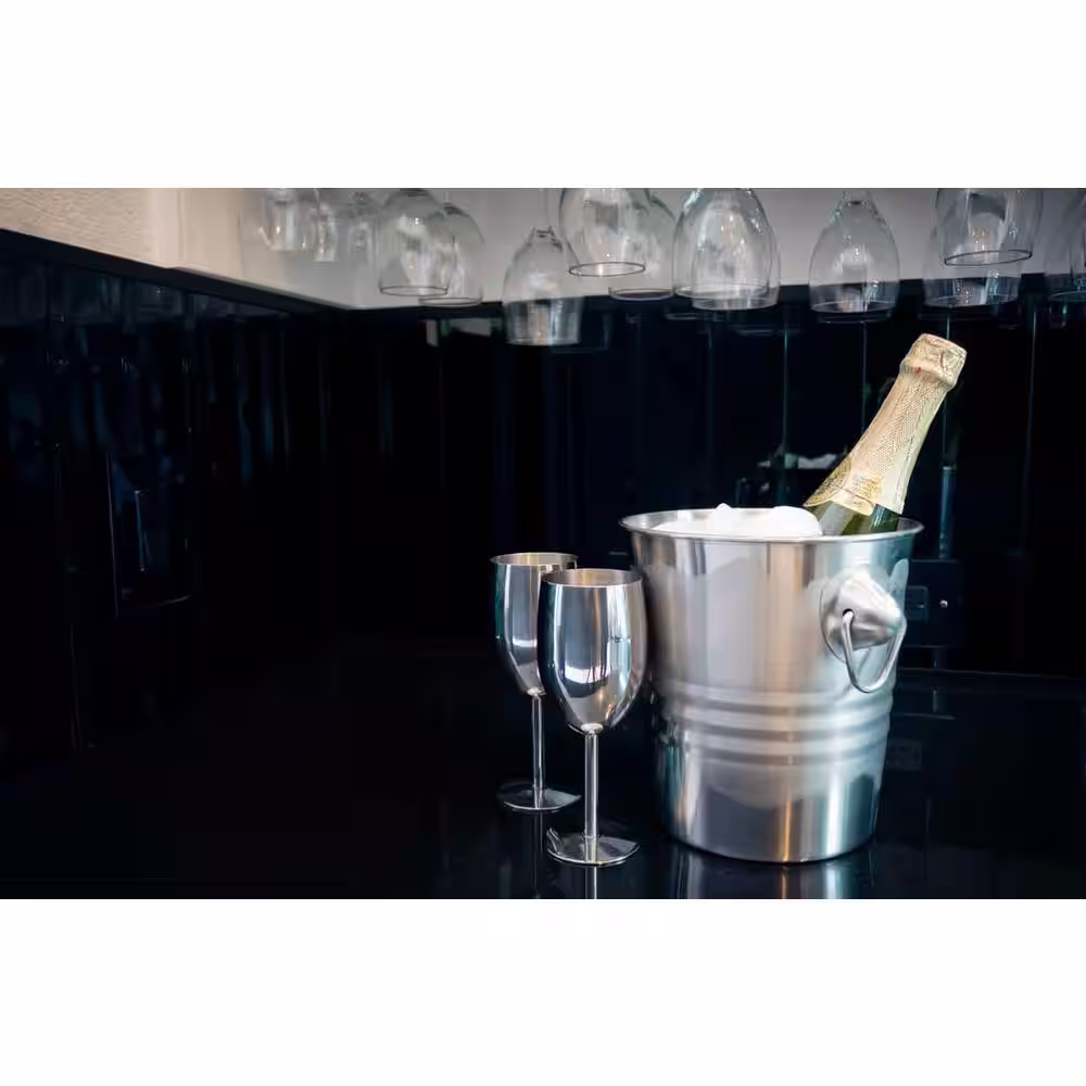 Visol 8 oz. Jacqueline Stainless Steel Champagne Glass