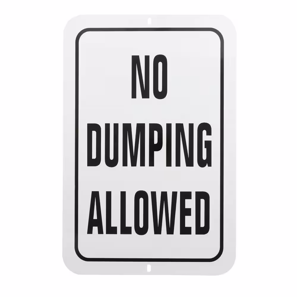 Everbilt 18 in. x 12 in. Aluminum No Dumping Allowed