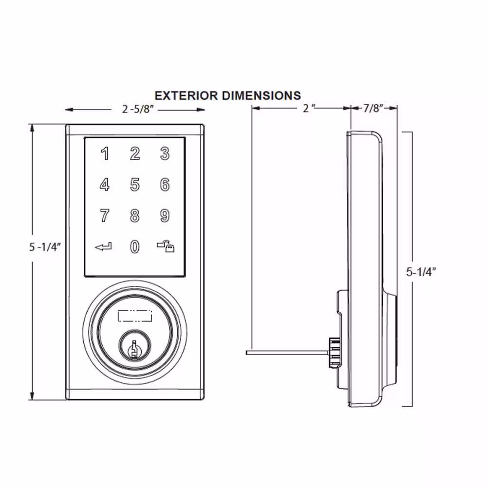 DELANEY HARDWARE Bright Chrome Digital Touchscreen Single Cylinder Deadbolt
