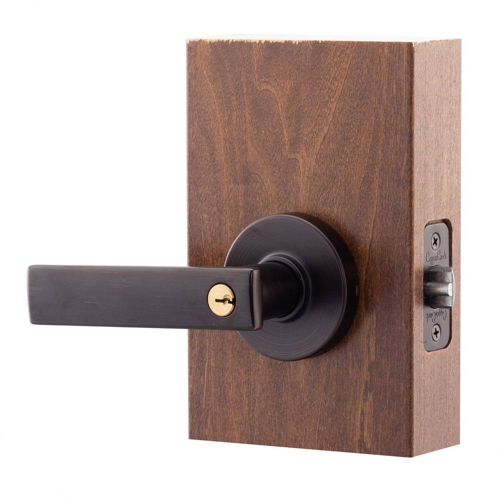 Copper Creek Craftsman Remi Tuscan Bronze Keyed Entry Door Handle with Round Rosette
