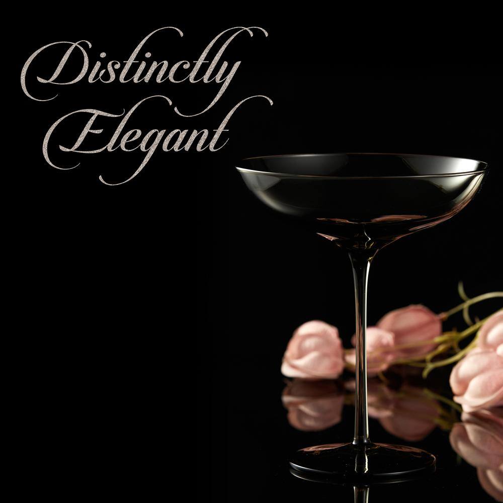 None Luxurious and Elegant smoke Colored 9.9 oz. Coupe Cocktail Glass (Set of 4)