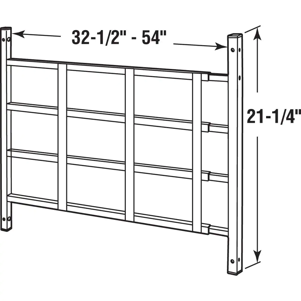 Segal 31 in. x 54 in. x 21-1/2 in. Fixed Window Guard, Steel 4-Bar White, Non-Egress