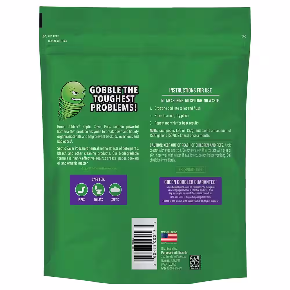 Green Gobbler Septic Tank Treatment Pods (2 pack)