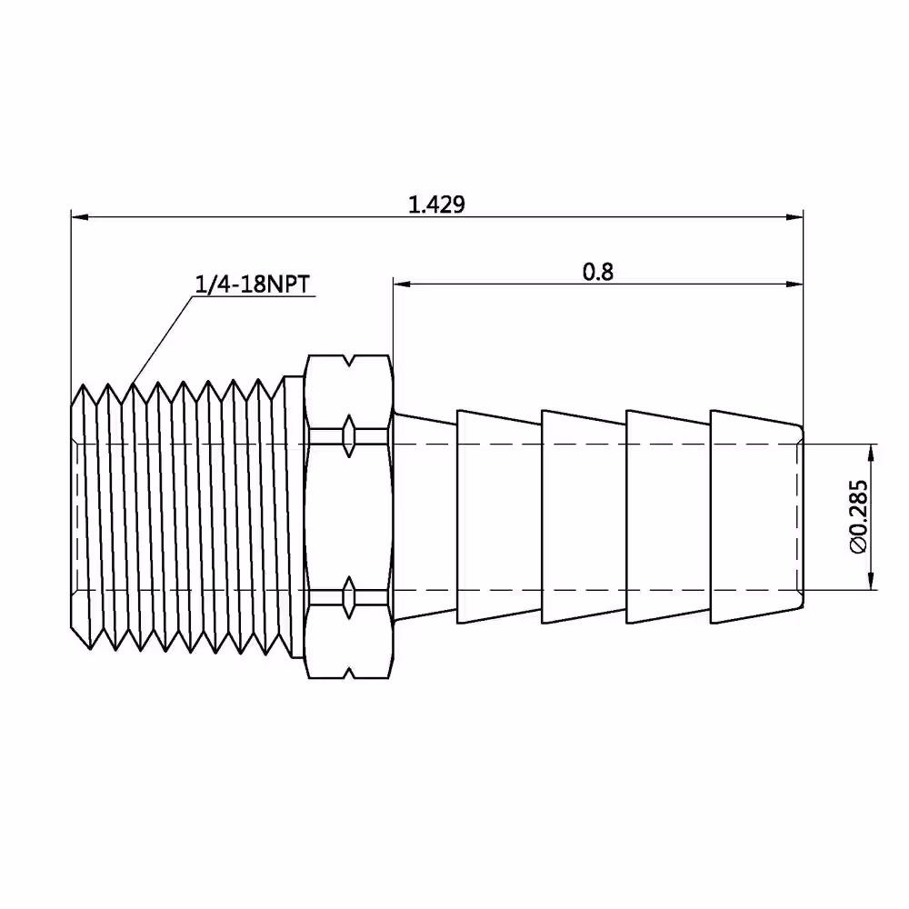 Everbilt 3/8 in. Barb x 1/4 in. MIP Brass Adapter Fitting
