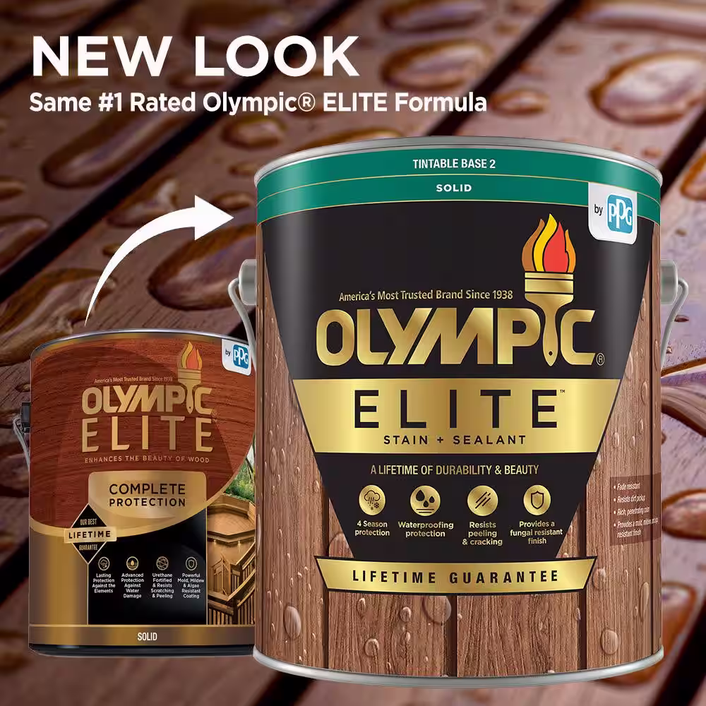 Olympic Elite 1 Gal. Base 1 Solid Advanced Exterior Stain and Sealant in One