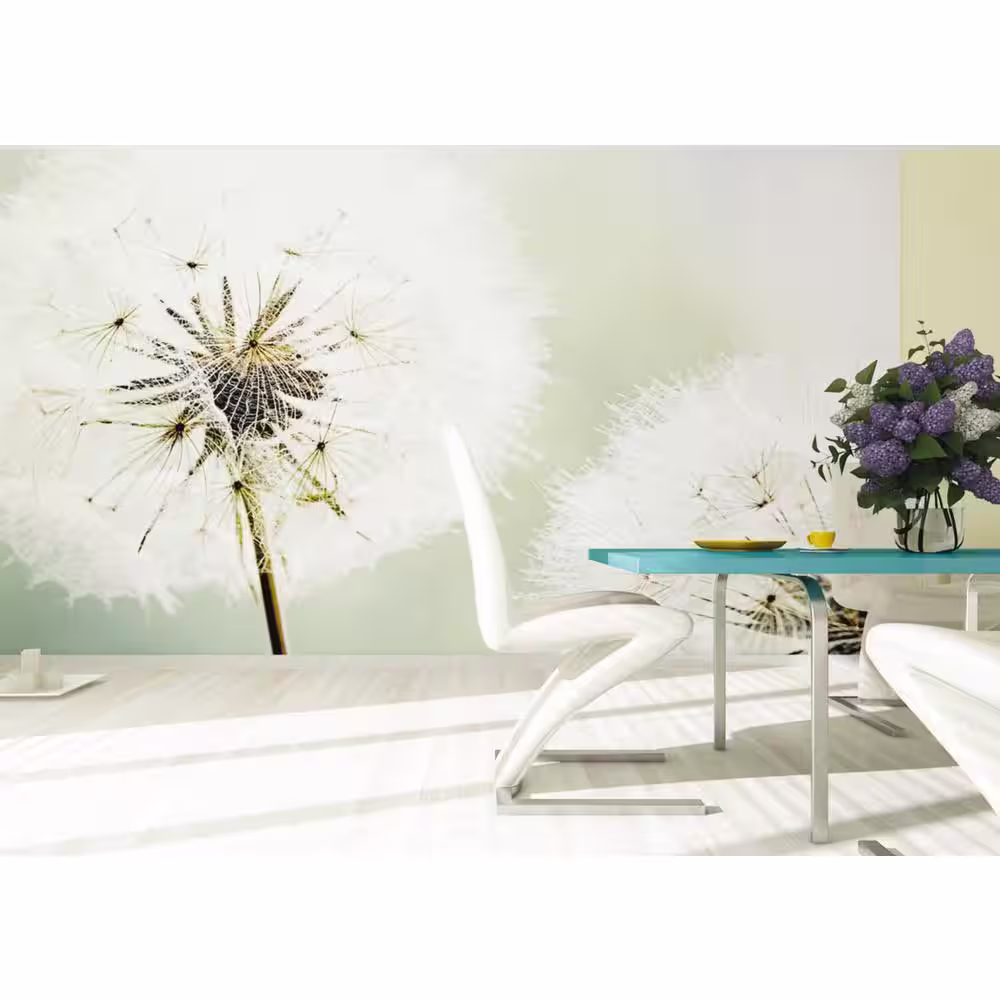 Dundee Deco White Dandelions Non-Woven Wall Mural
