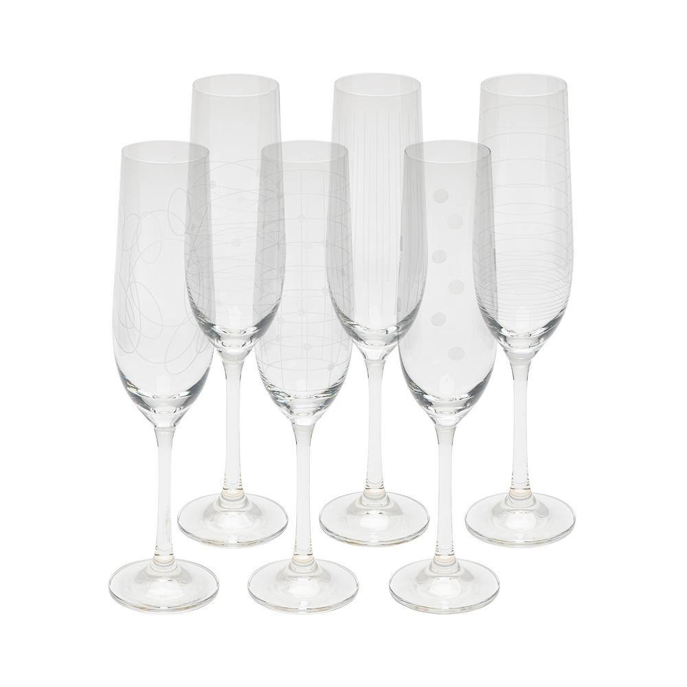 None David Shaw Designs 6.5 oz. Elements Flute 6-Assorted (Set of 6)