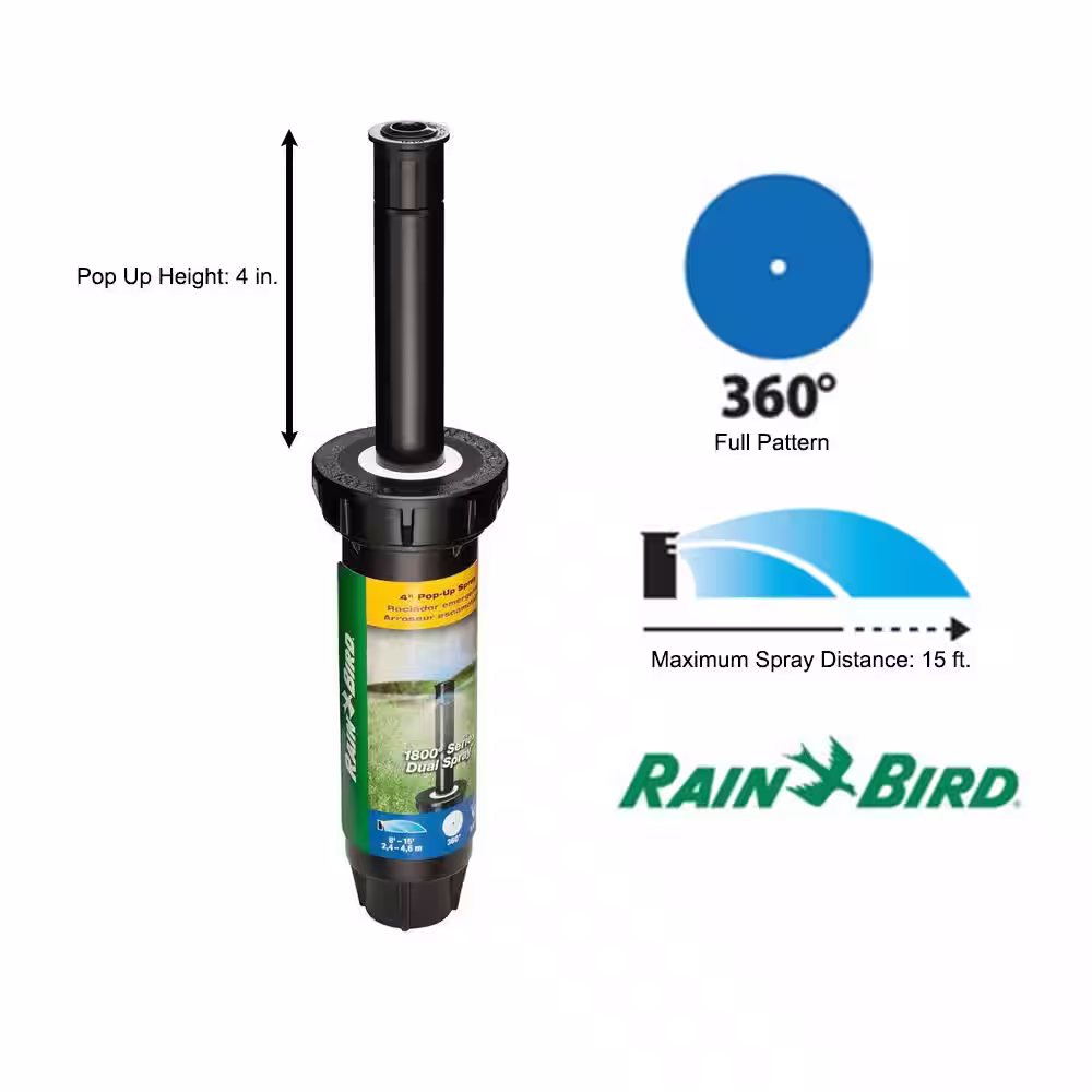 Rain Bird 1804 Dual Spray Full Pattern 4 in. Pop-Up Spray Head