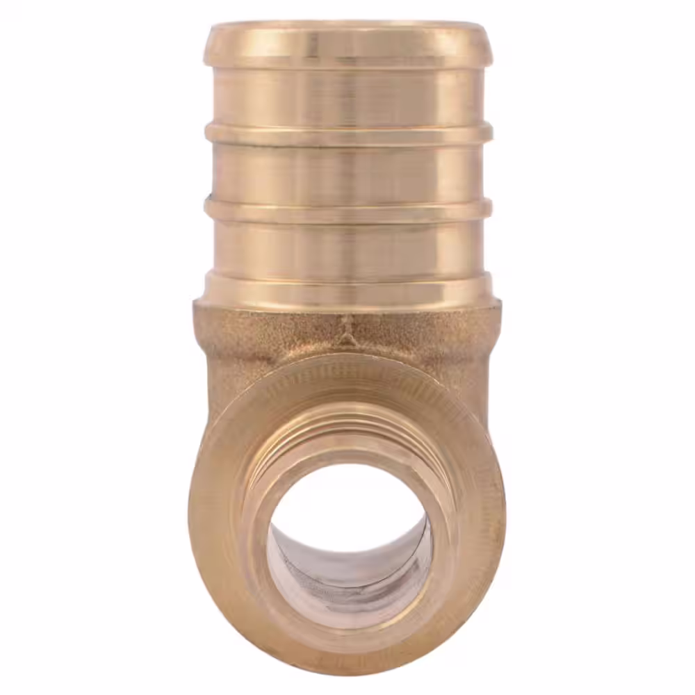 SharkBite 3/4 in. PEX Barb x 1/2 in. PEX Barb x 3/4 in. PEX Barb Brass Reducing Tee Fitting (10-Pack)