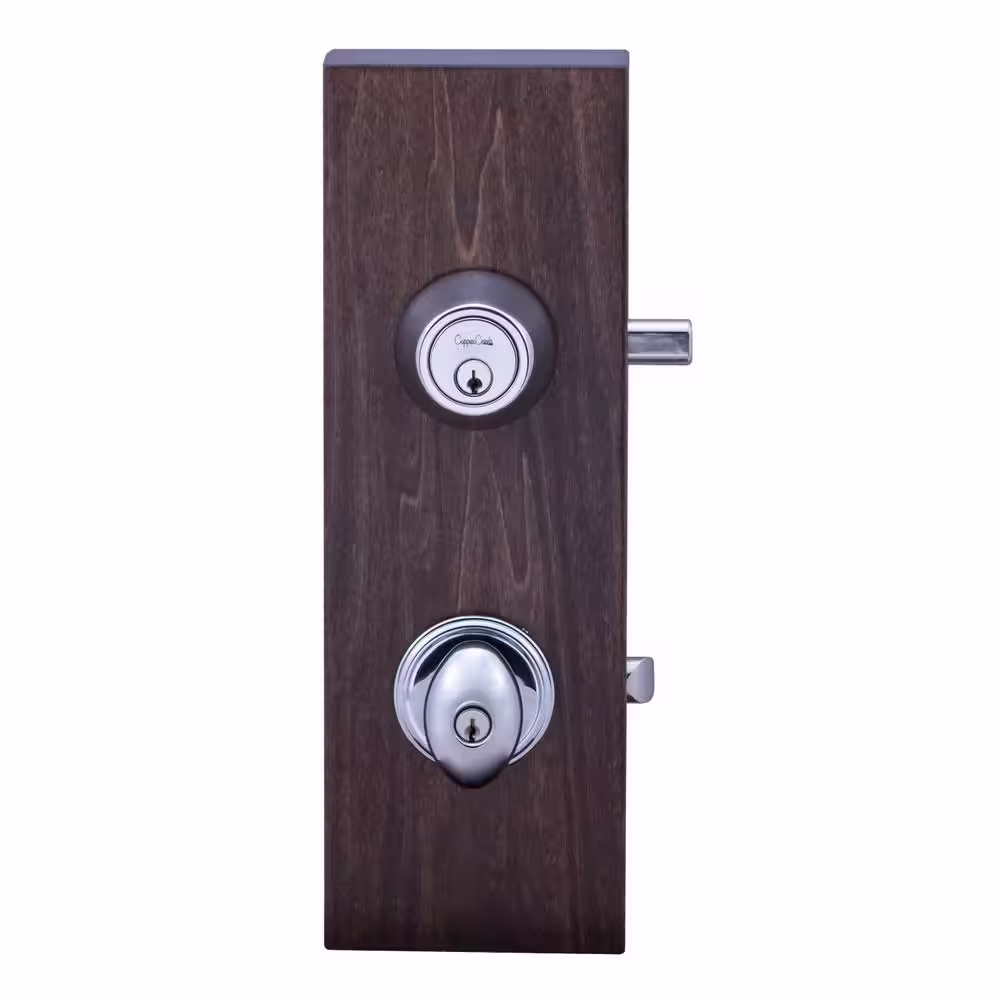 Copper Creek Egg Polished Stainless Entry Door Knob with Deadbolt