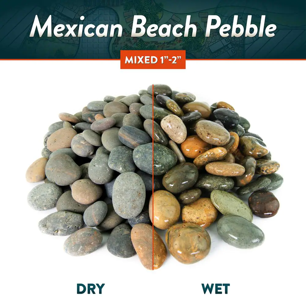 Southwest Boulder & Stone 0.25 cu. ft. 3 in. to 5 in. Mixed Mexican Beach Pebble Smooth Round Rock for Gardens, Landscapes, and Ponds